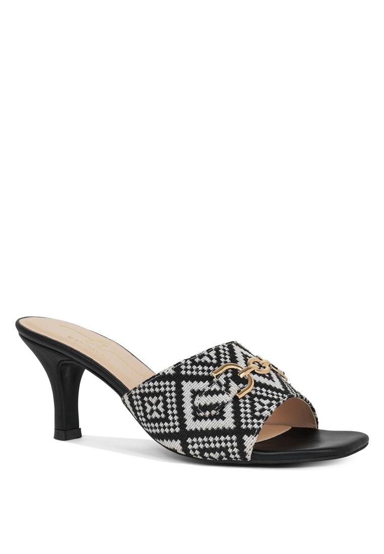 Women Textured Tapestry Kitten Heels