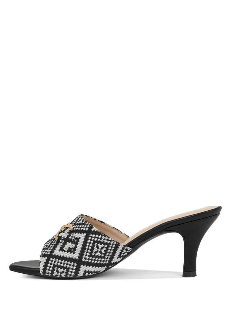 Women Textured Tapestry Kitten Heels