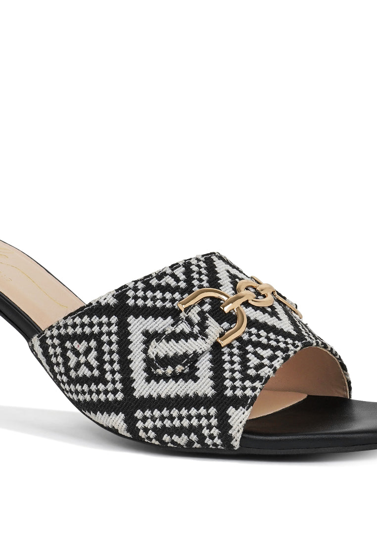 Women Textured Tapestry Kitten Heels