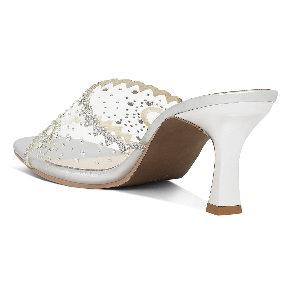 women rhinestones & glitter embellished kitten heels#color_silver