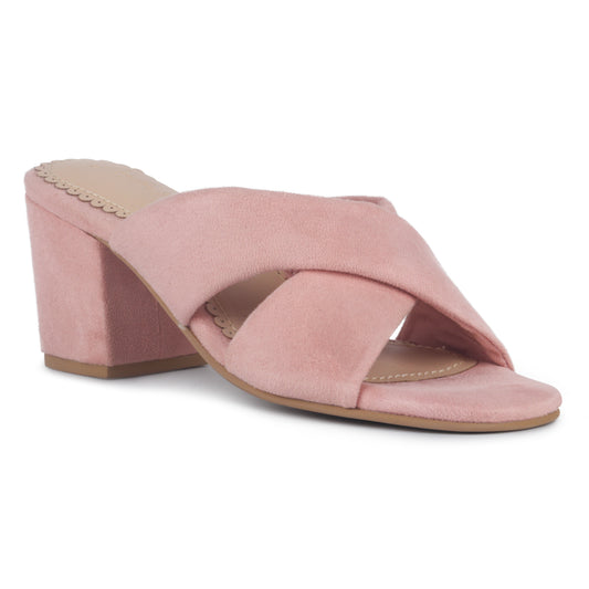 Blush Block Heel Sandal