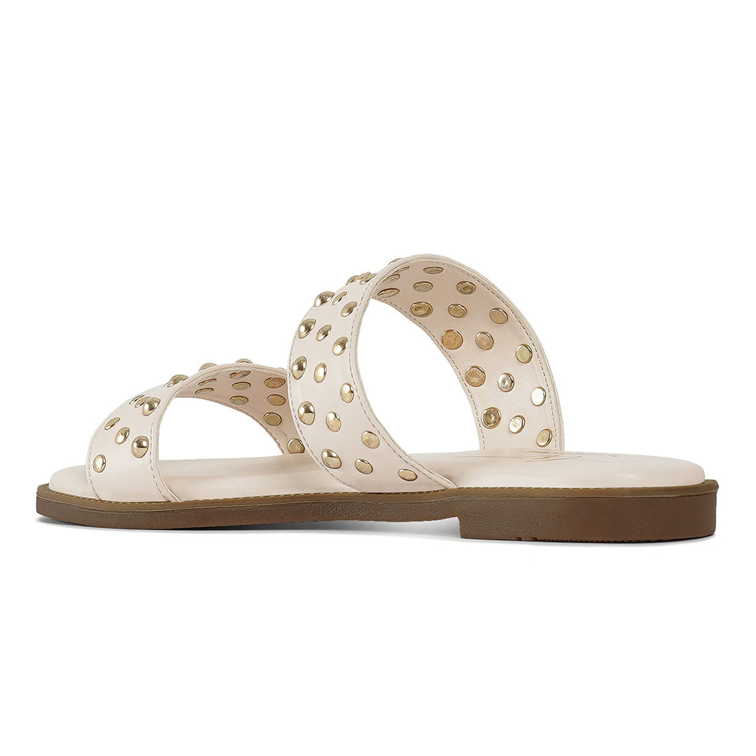 studded faux leather slip ons#color_beige