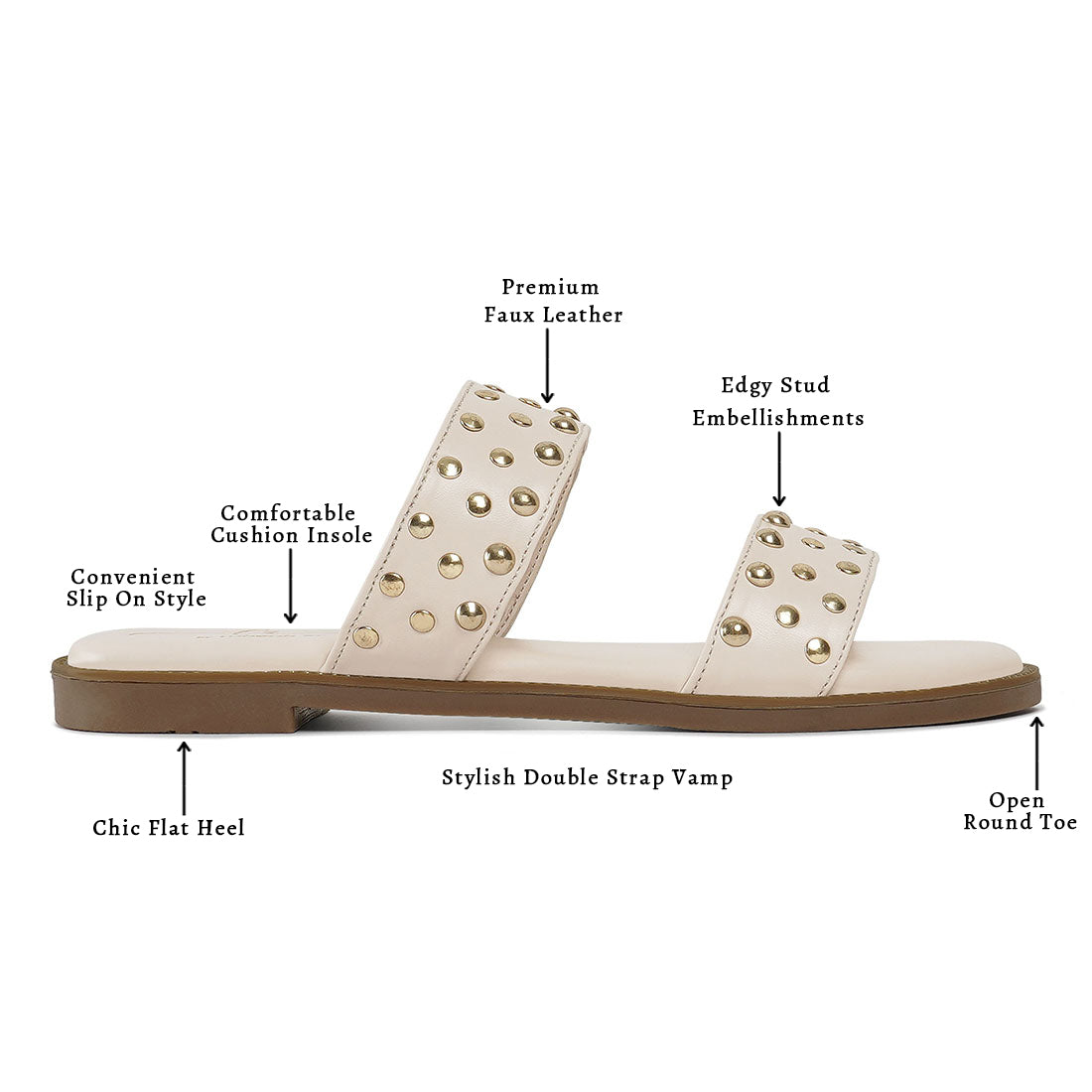 studded faux leather slip ons#color_beige