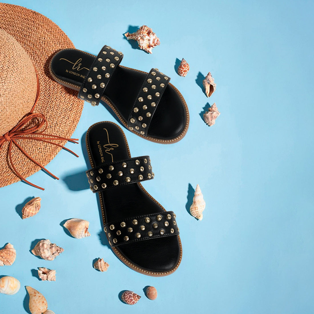 Women Studded Faux Leather Slip Ons