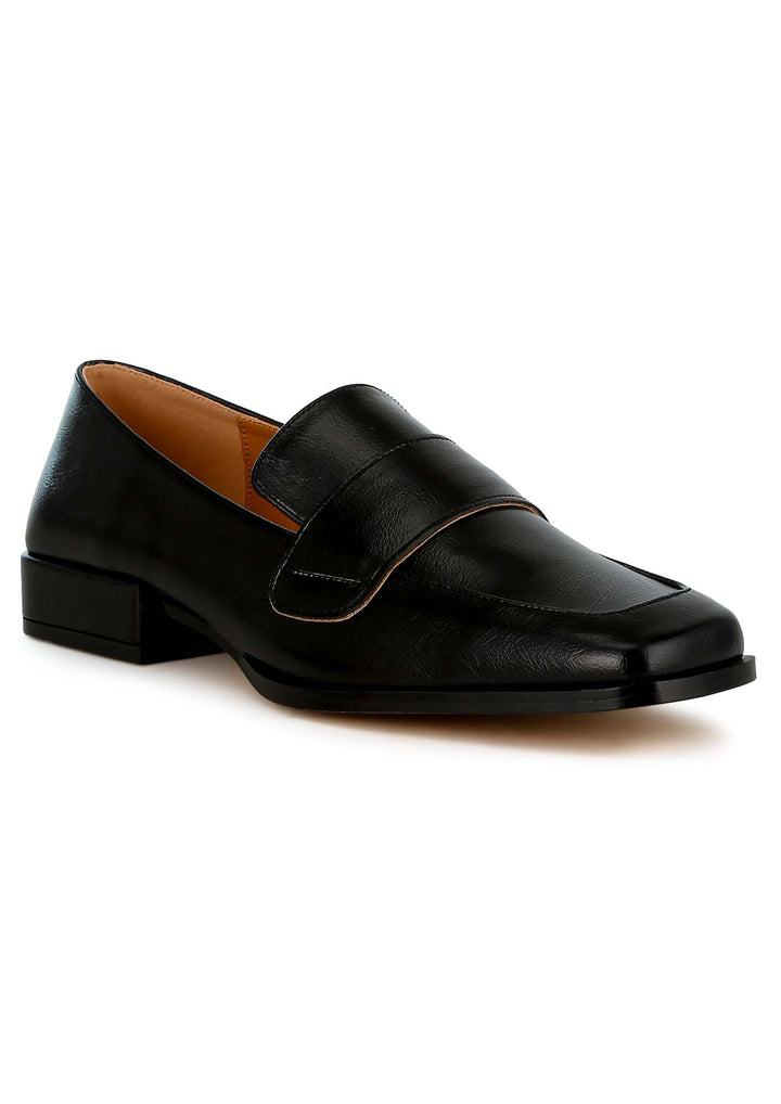 metallic penny loafers#color_black