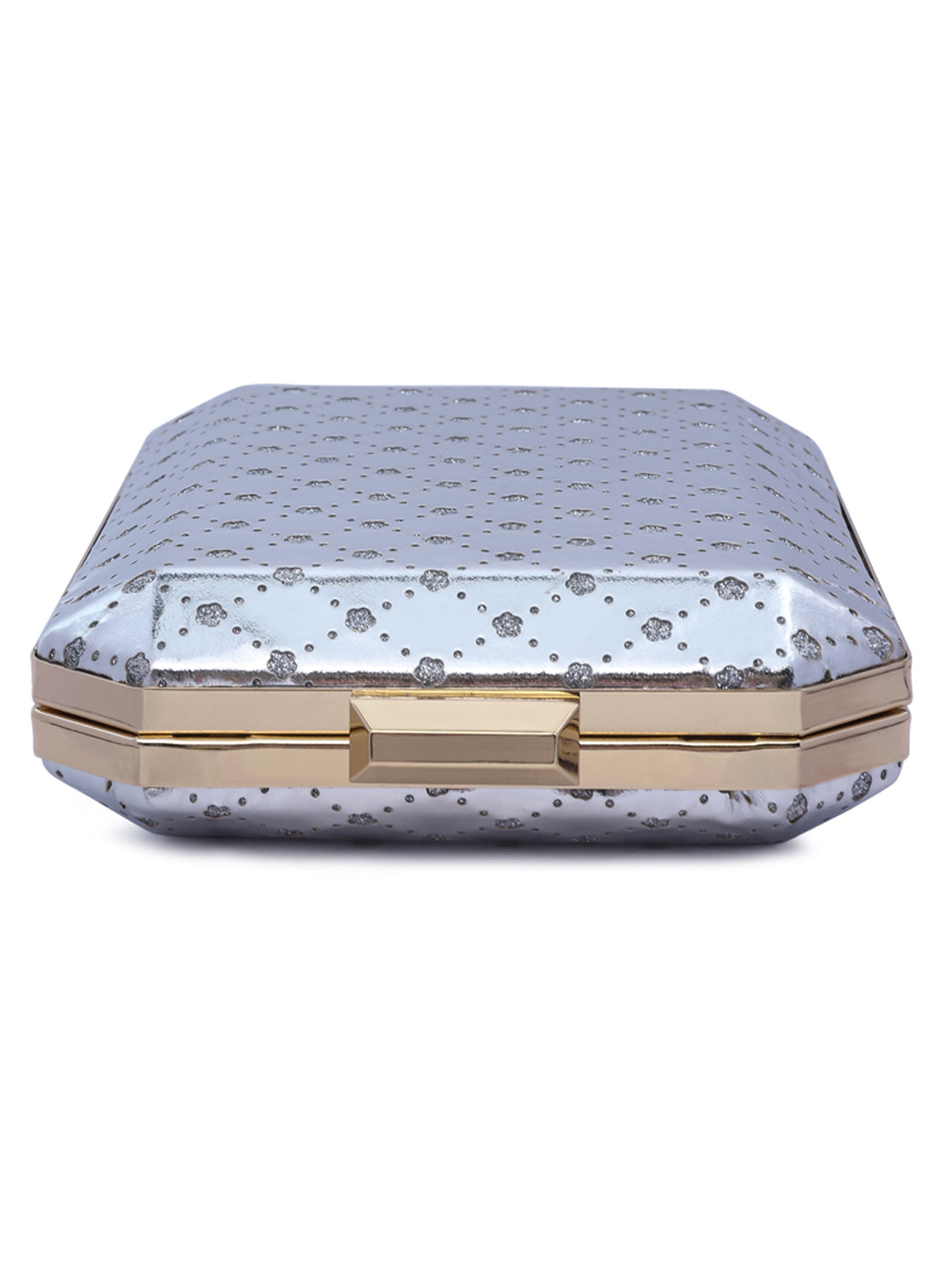 metallic cut out clutch bag#color_silver