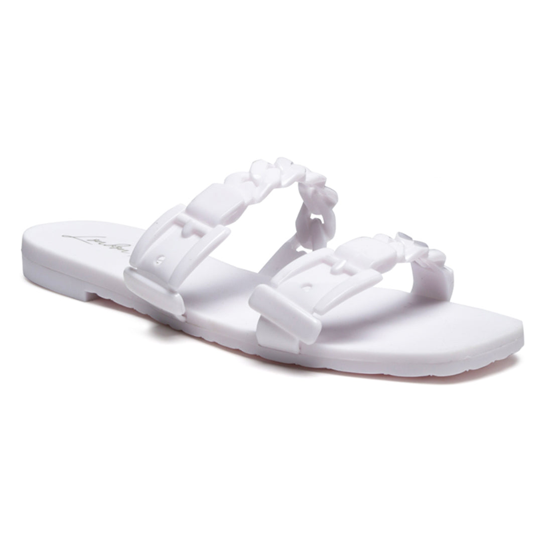Pool Flat Flipflop Slides in White - White