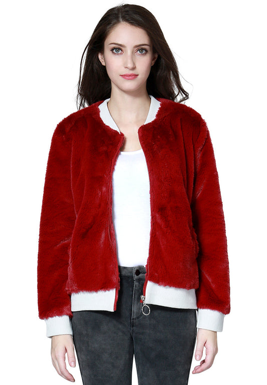 Burgundy Soft Furr Jacket - Burgundy
