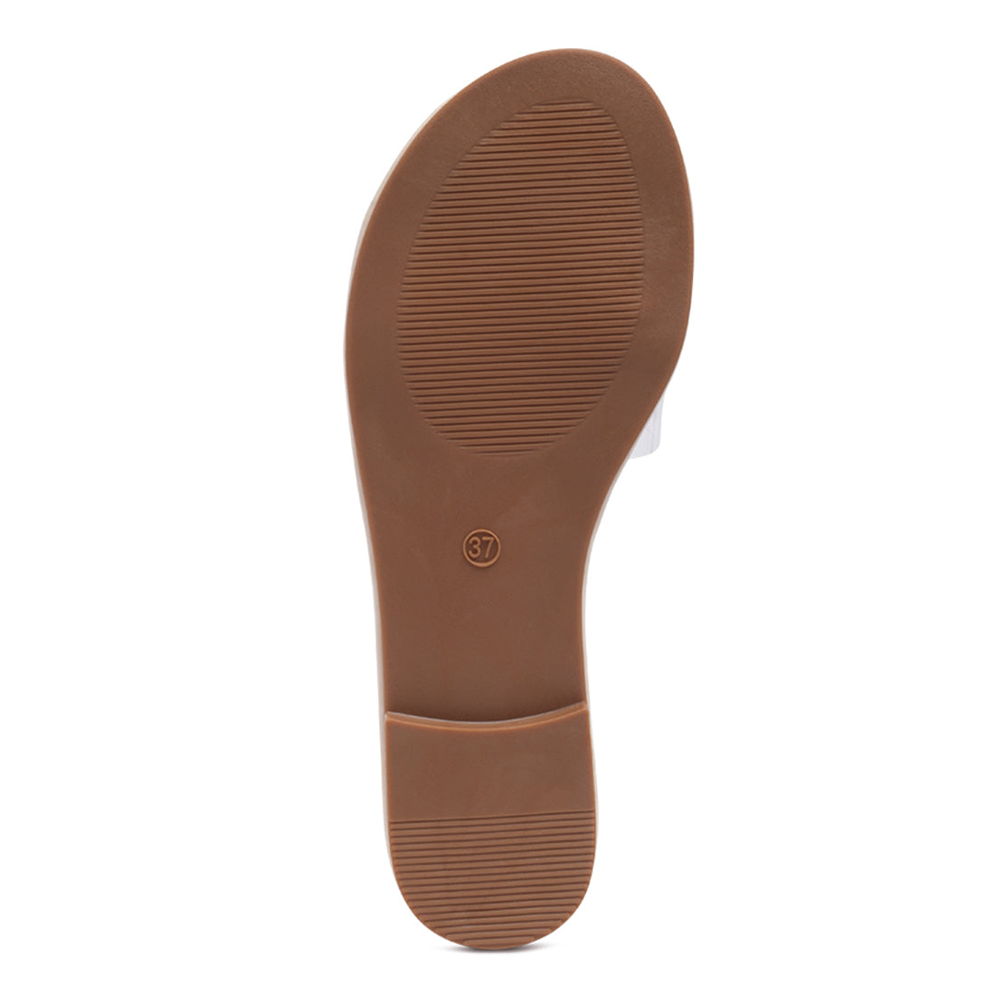 Clear Buckled Quilted Slides in Beige - Beige