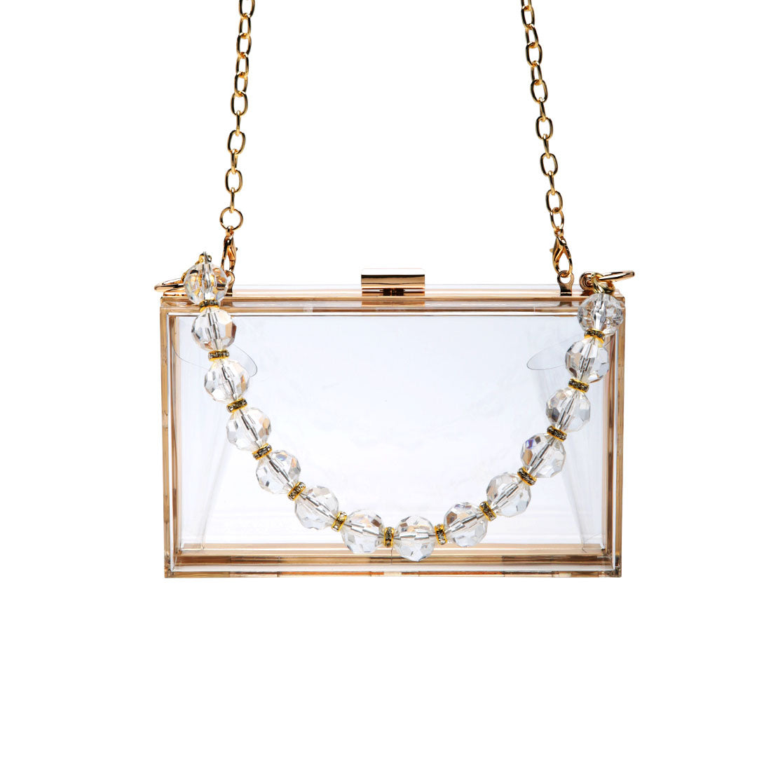 Clear Box Clutch Bag for Women - Transparent