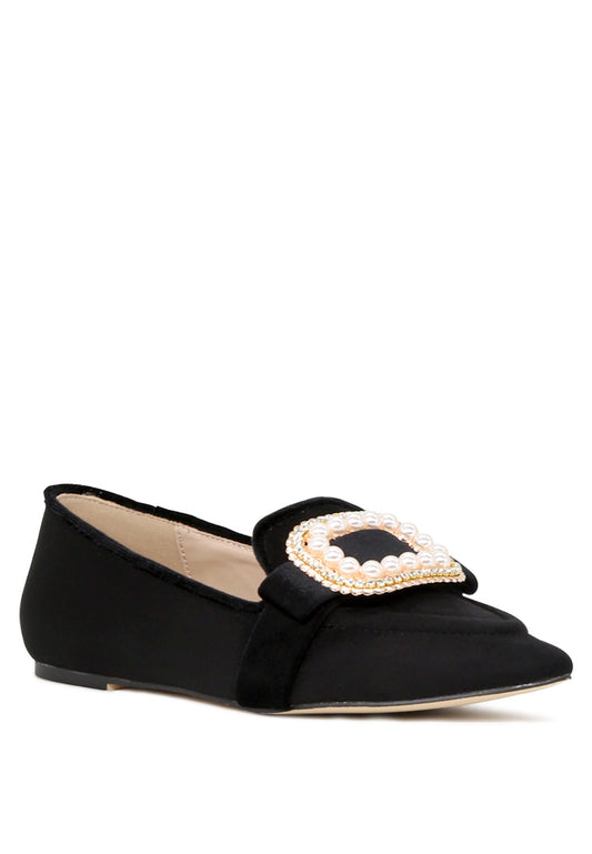 Black Pointed Flat Ballerinas - Black