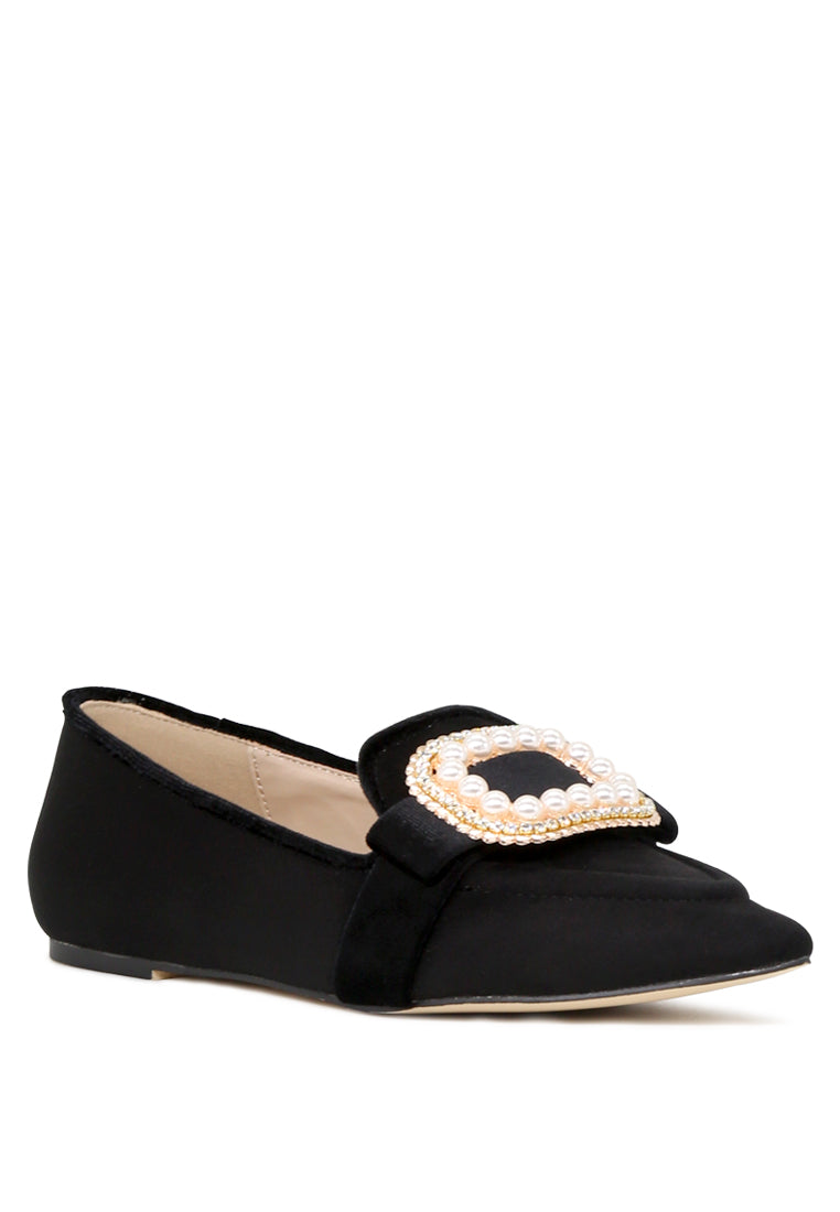 Black Pointed Flat Ballerinas