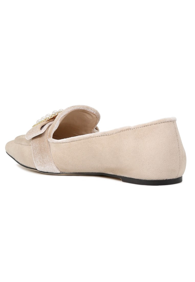 Beige Pointed Flat Ballerinas - Beige