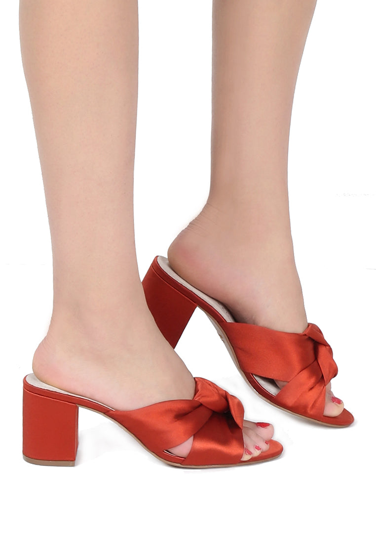 Rust Block Heel Sandal - Brown