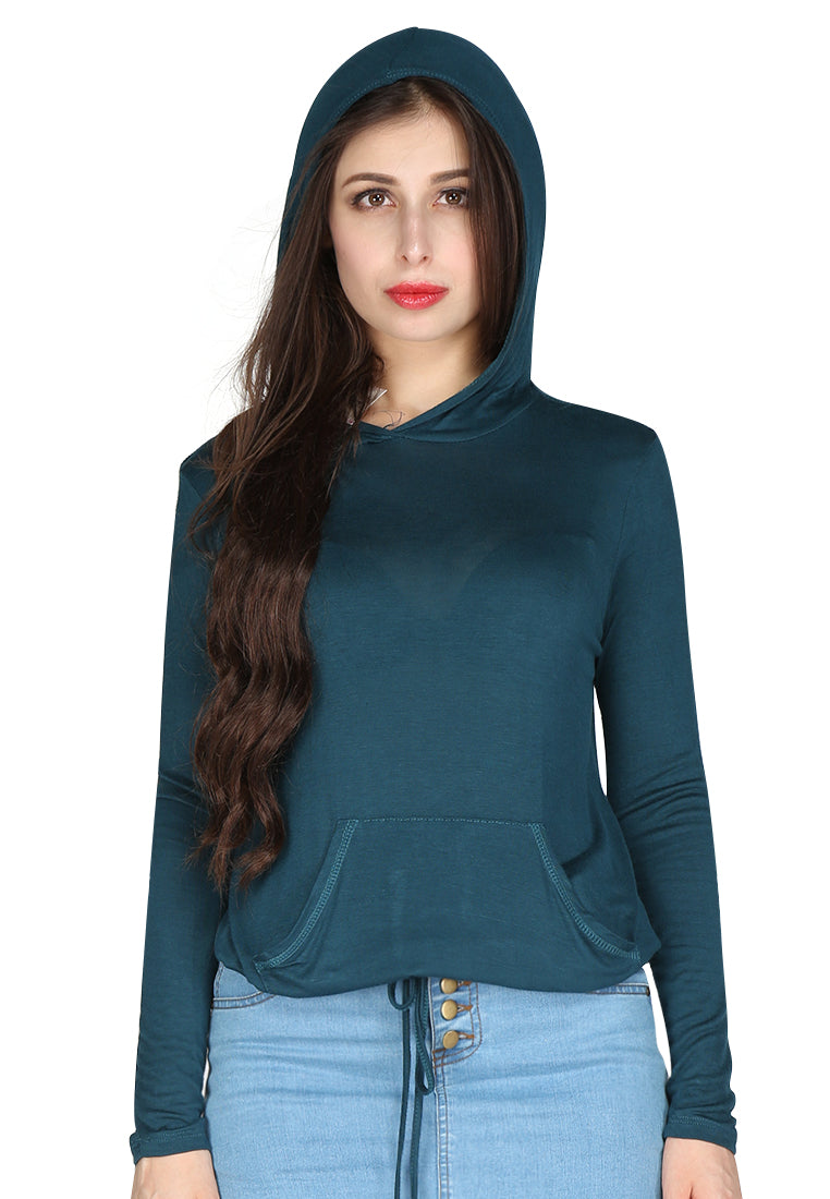 Turquoise Full Sleeves Hoodie