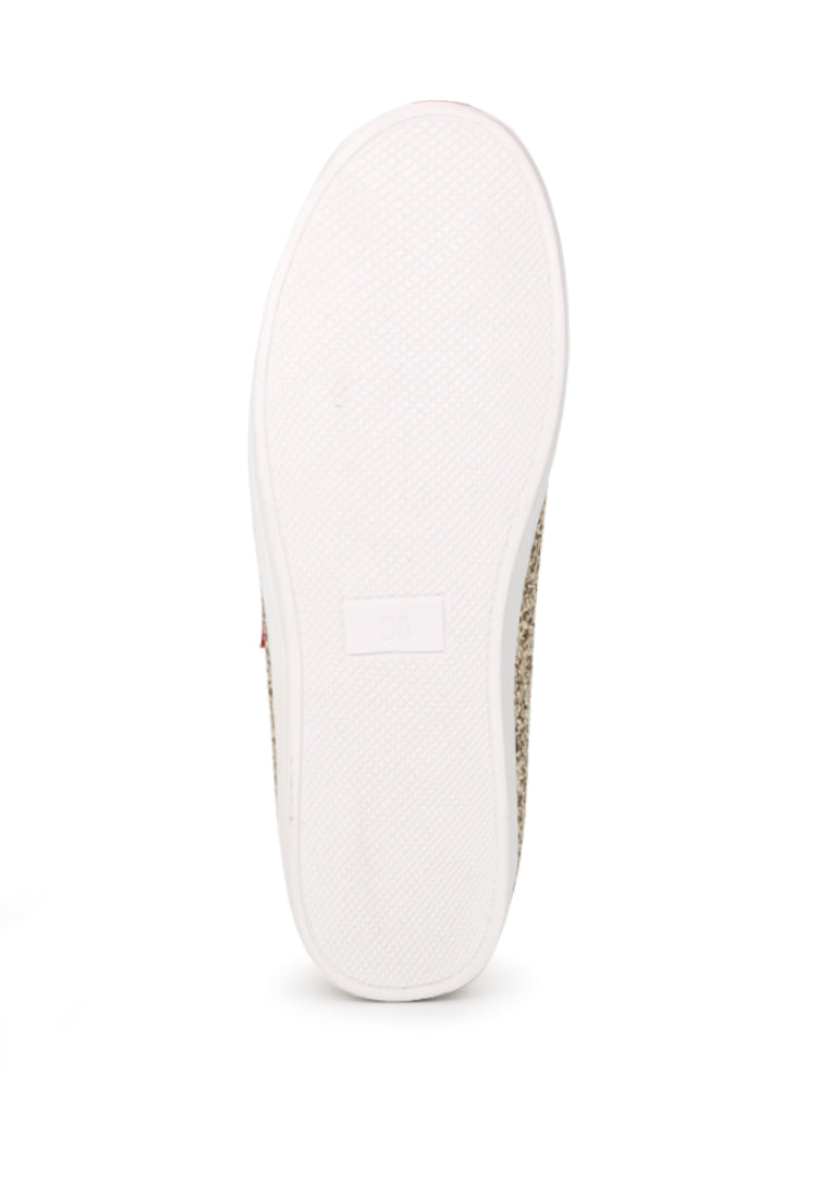 Gold Star Glitter Lace-Up Sneakers - Gold