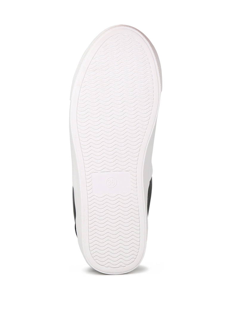 Black/White Lace-Up Sneakers - White