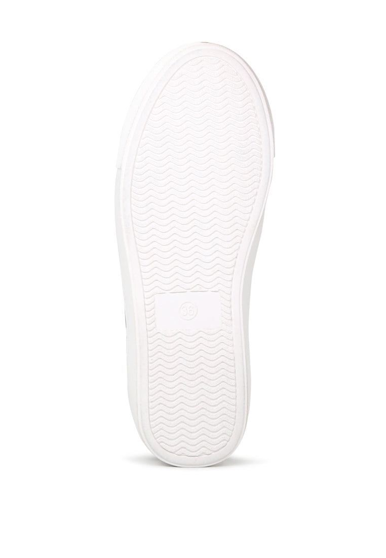 Black Love Print Lace-Up Sneakers - Black