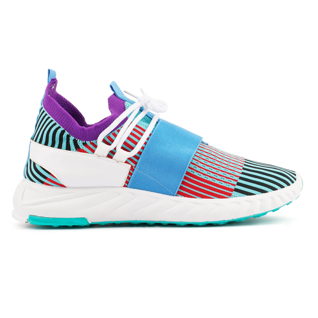 Multicolor Knitted Striped Walking Shoes