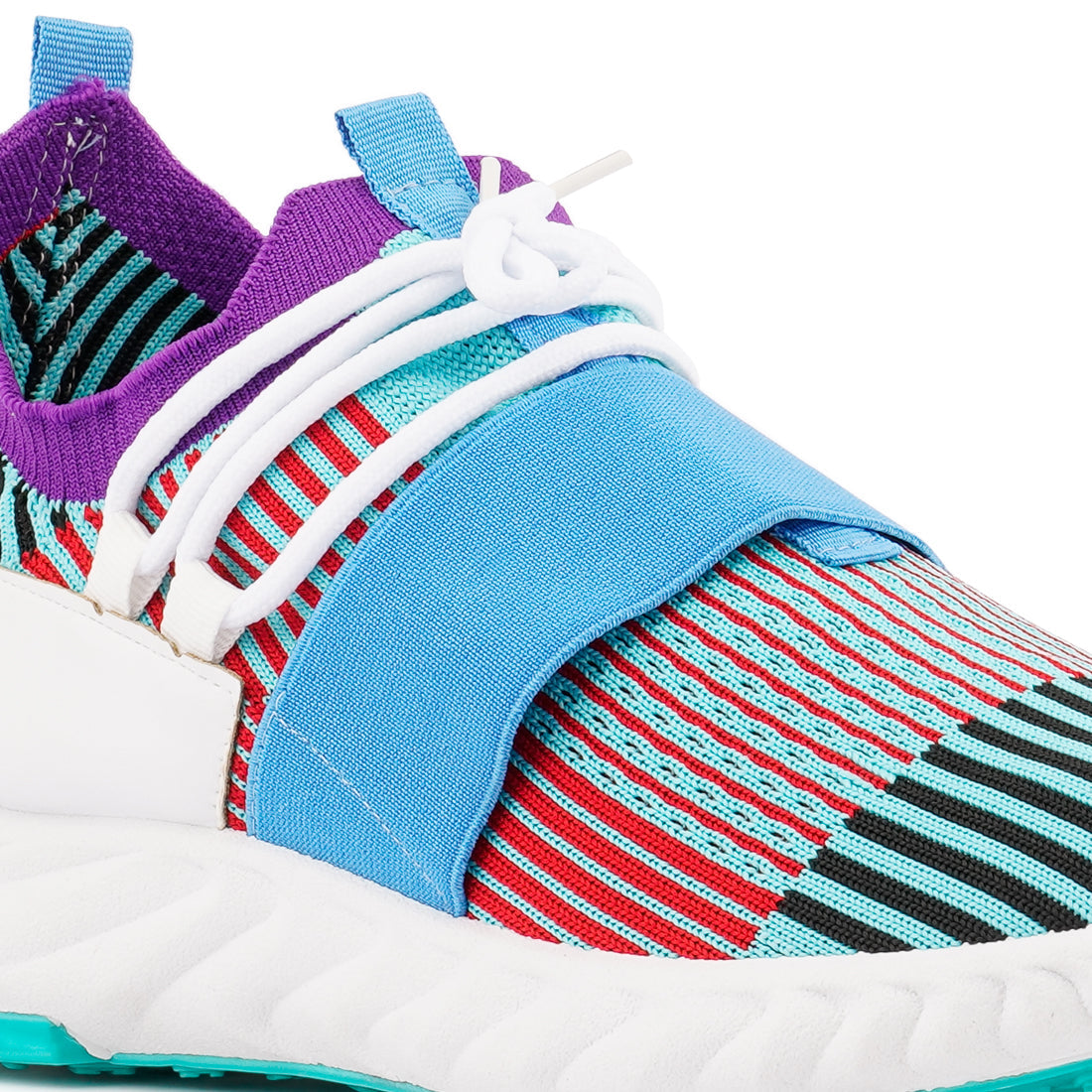 Multicolor Knitted Striped Walking Shoes