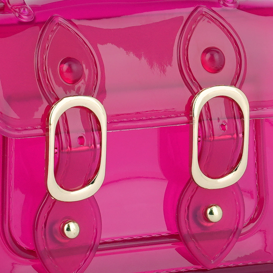 Jelly Saddle Sling Bag in Fuchsia