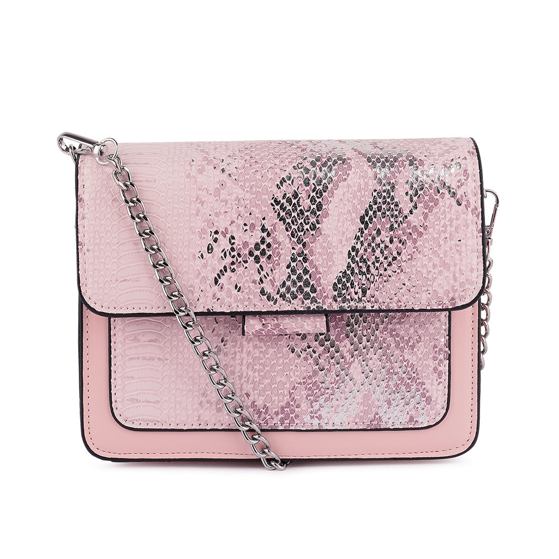 Pink Reptile Print Sling Bag