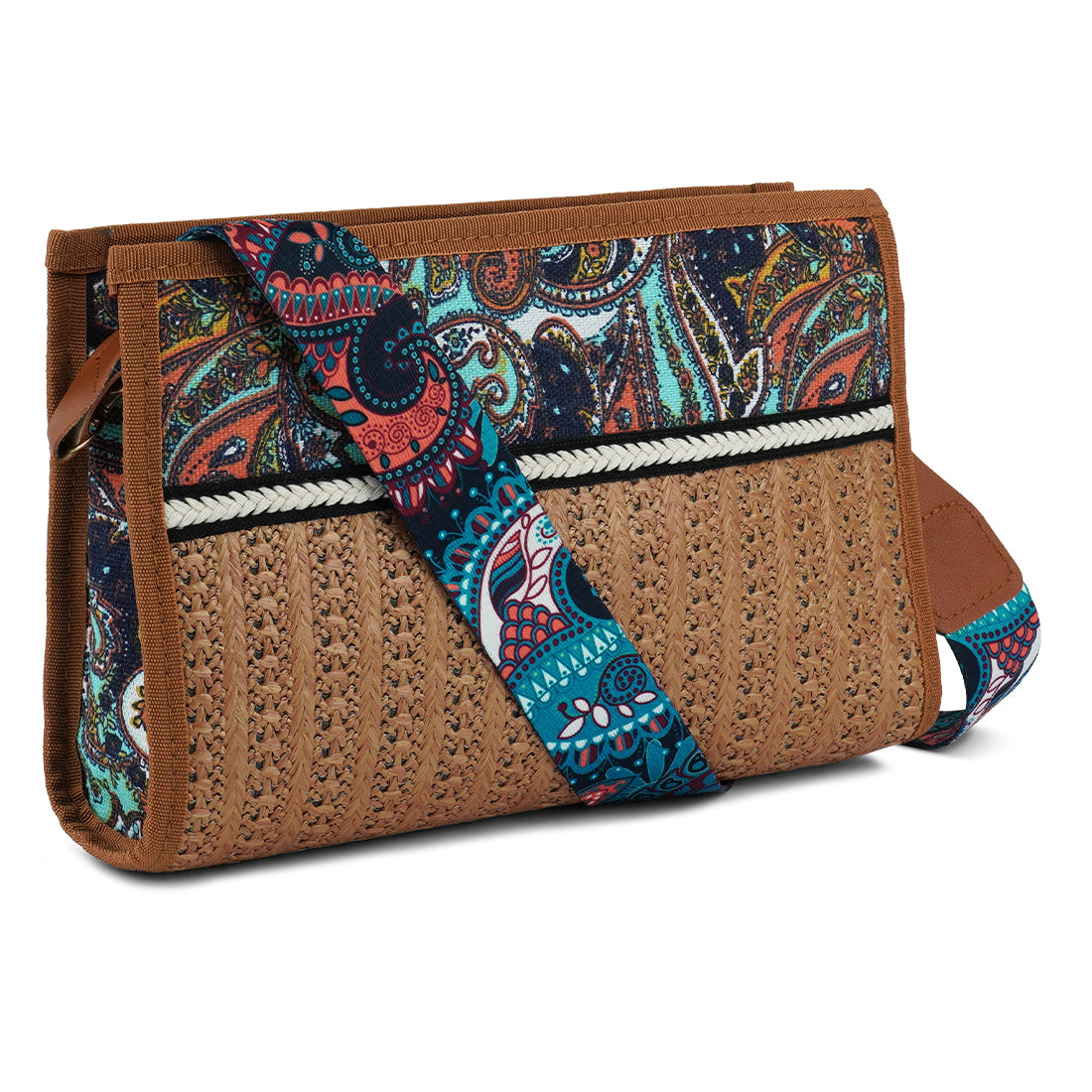 straw painted handbag#colot_tan