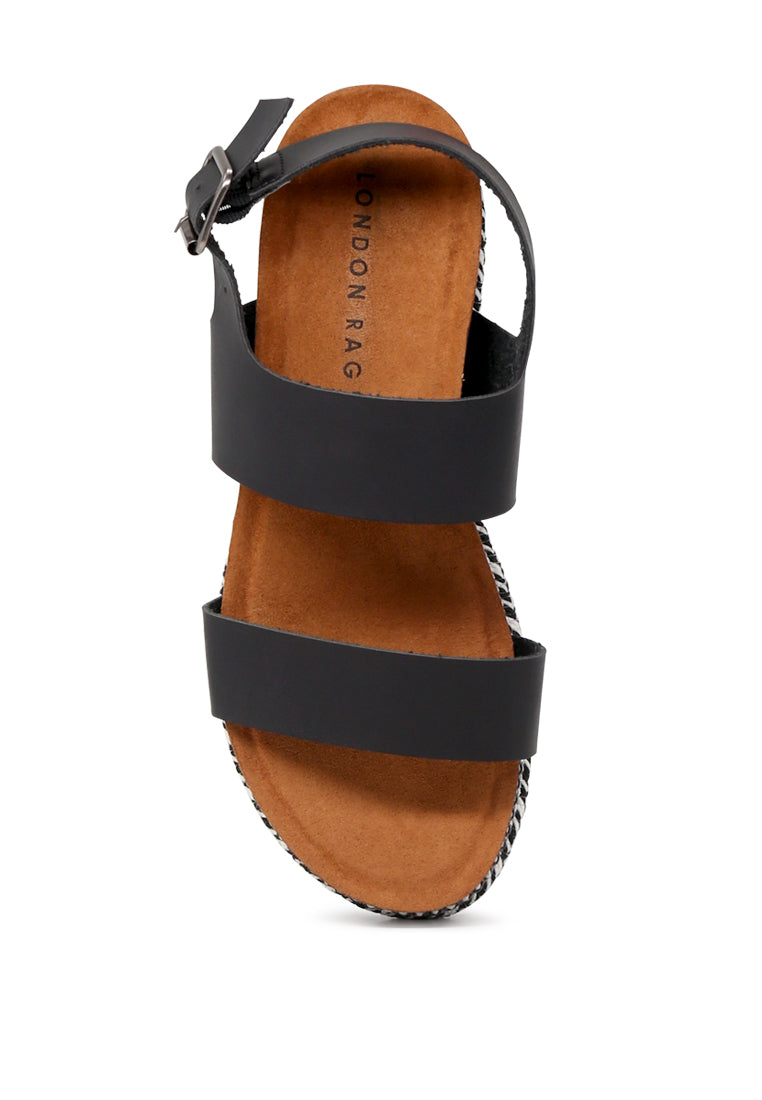 Black Flatform Sandal - Black