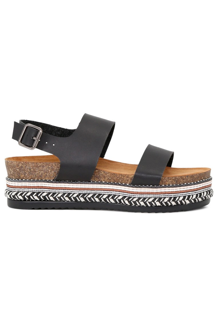 Black Flatform Sandal - Black
