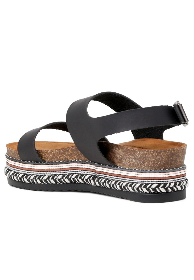 Black Flatform Sandal - Black