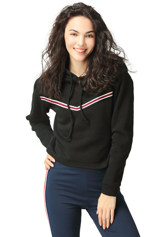 Hoodie With Drawstring - Black