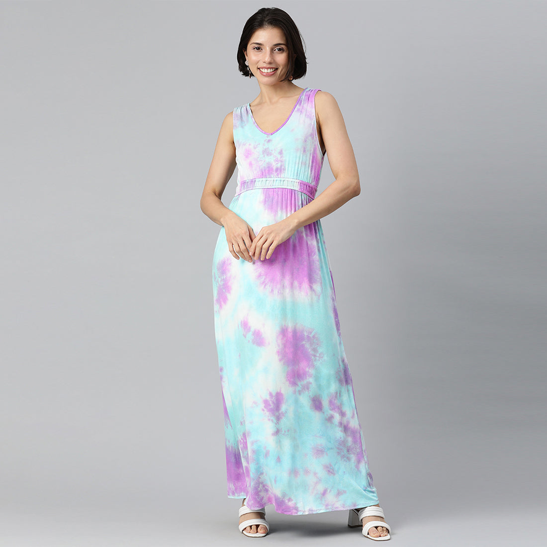 Tie Dye Summer Maxi Dress in Multicolor