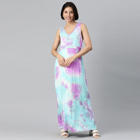 Tie Dye Summer Maxi Dress in Multicolor