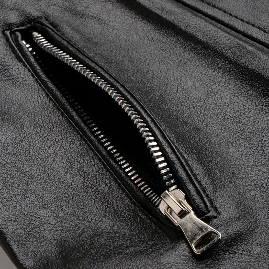 pu biker jacket#color_black