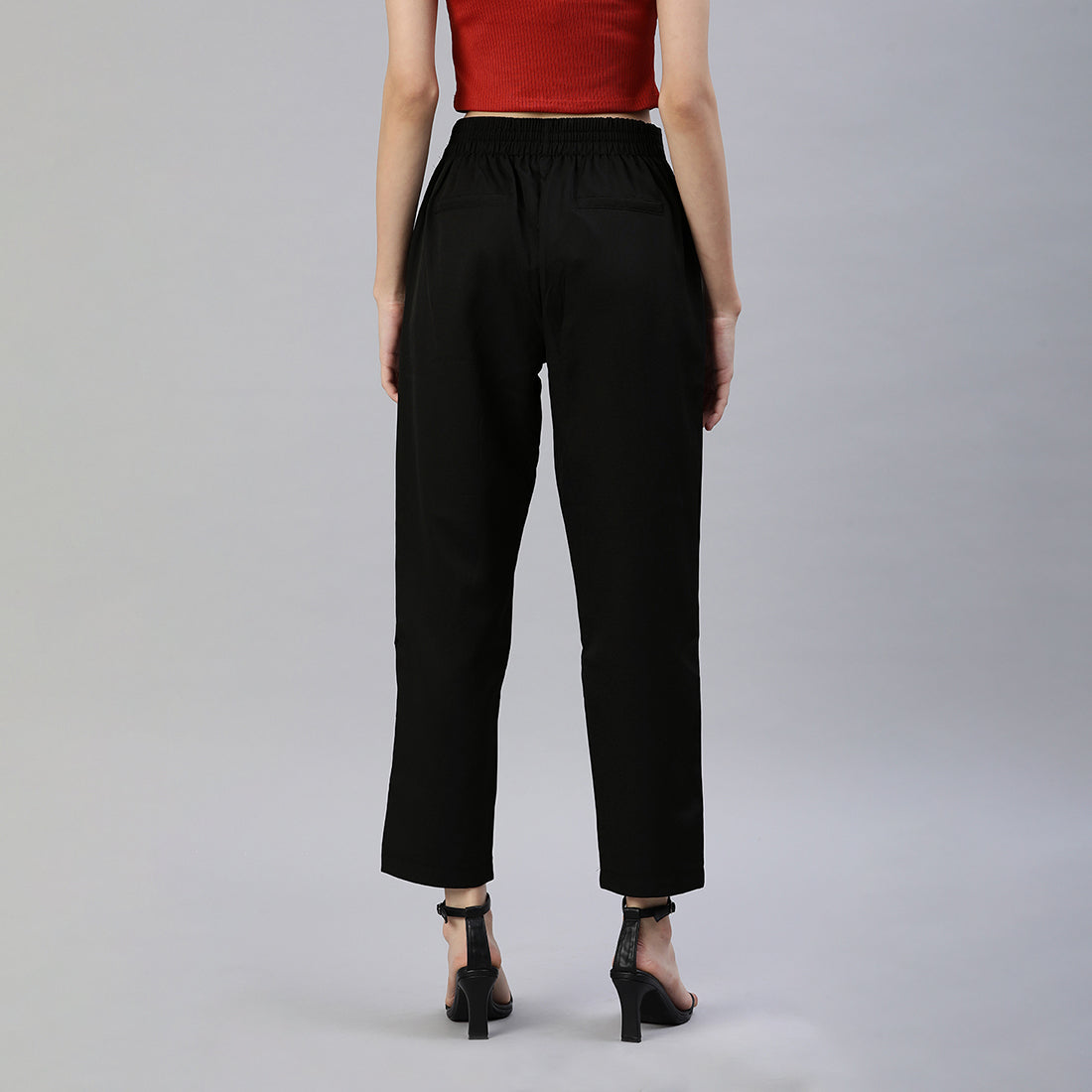 semi casual straight pants#color_black