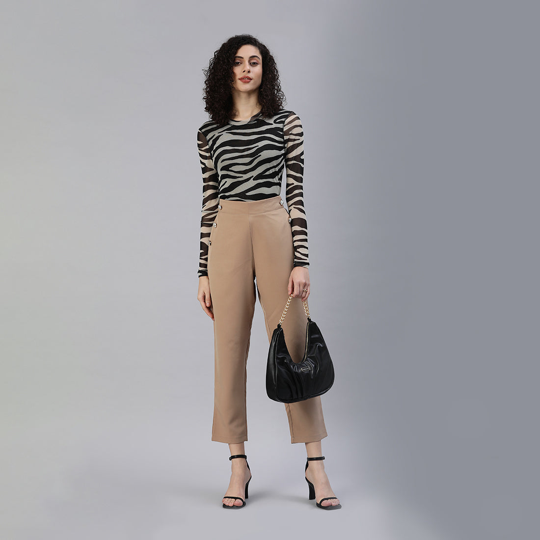 semi casual straight pants#color_camel