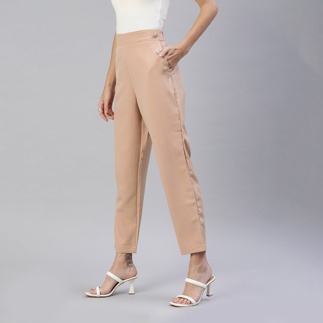 semi casual straight pants#color_peach