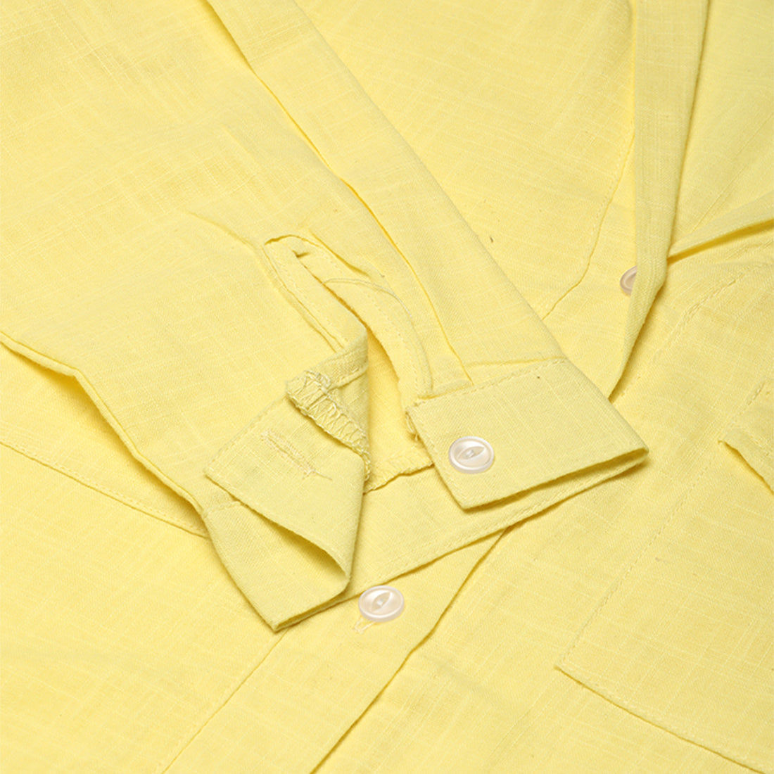 Woven Pocket Detail Shirt In Yellow