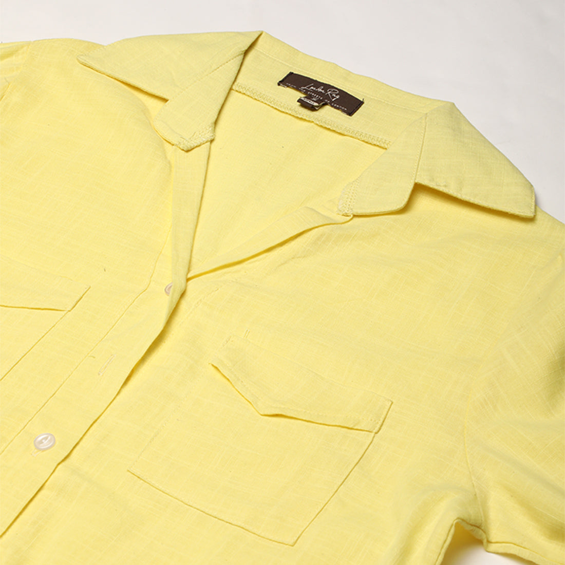 Woven Pocket Detail Shirt In Yellow