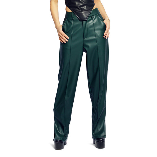 Green Ladies Straight Trouser