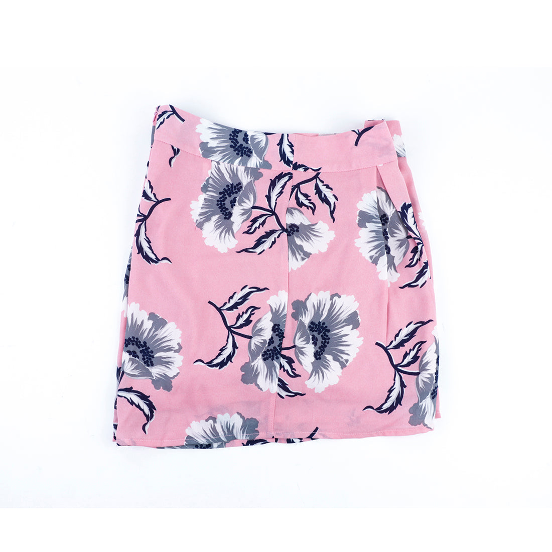 Pink Floral Short Skirt - Pink