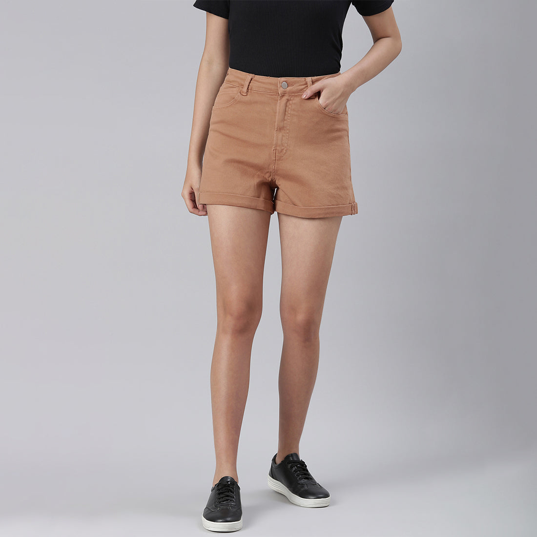 Camel High Waist Shorts