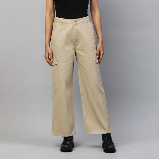 high waist cargo pocket pants#color_camel