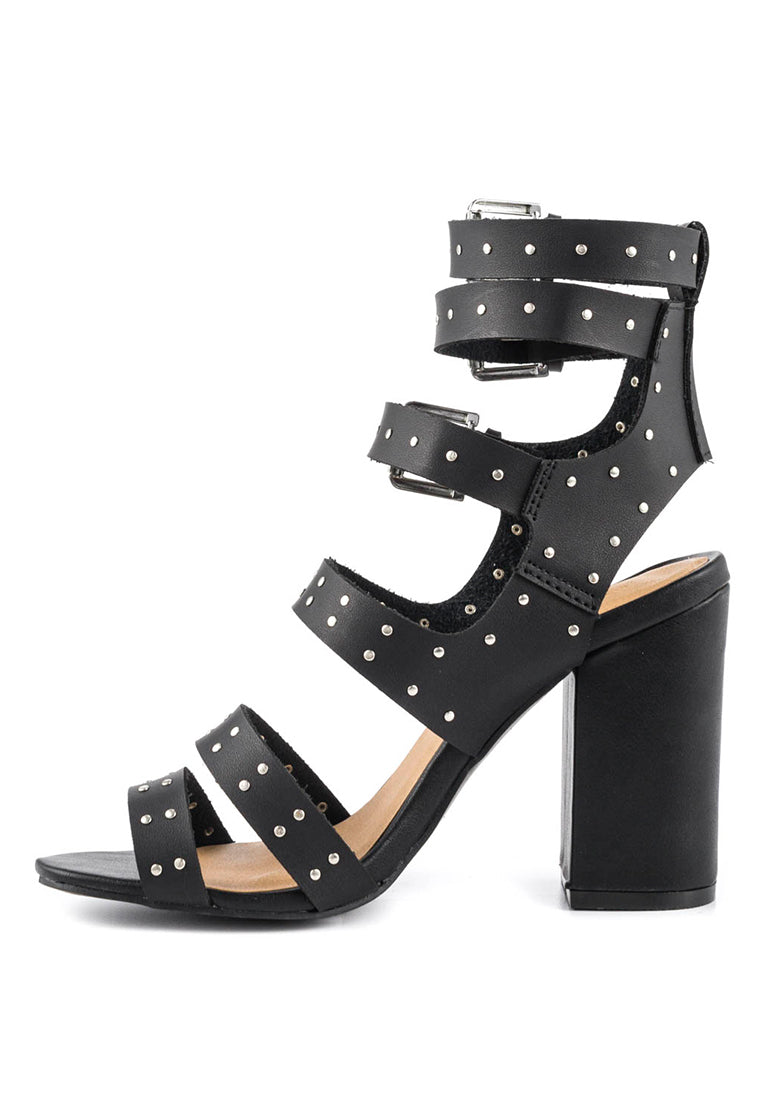 Black Ankle Strap Heels - Black