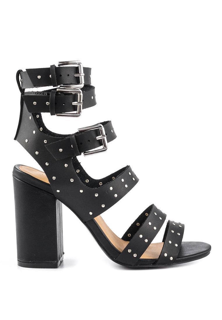 Black Ankle Strap Heels - Black