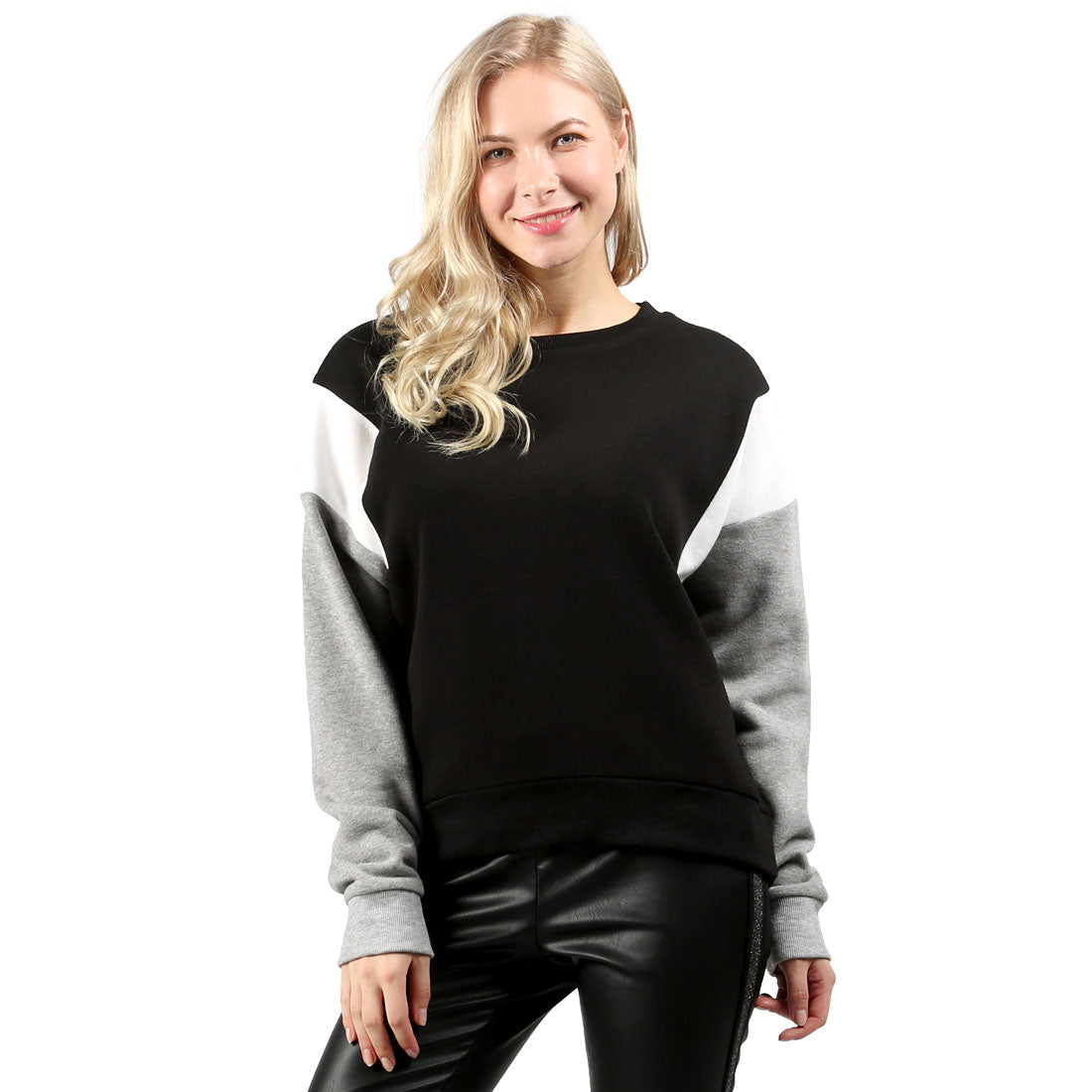 Color Block Black Sweatshirt - Black