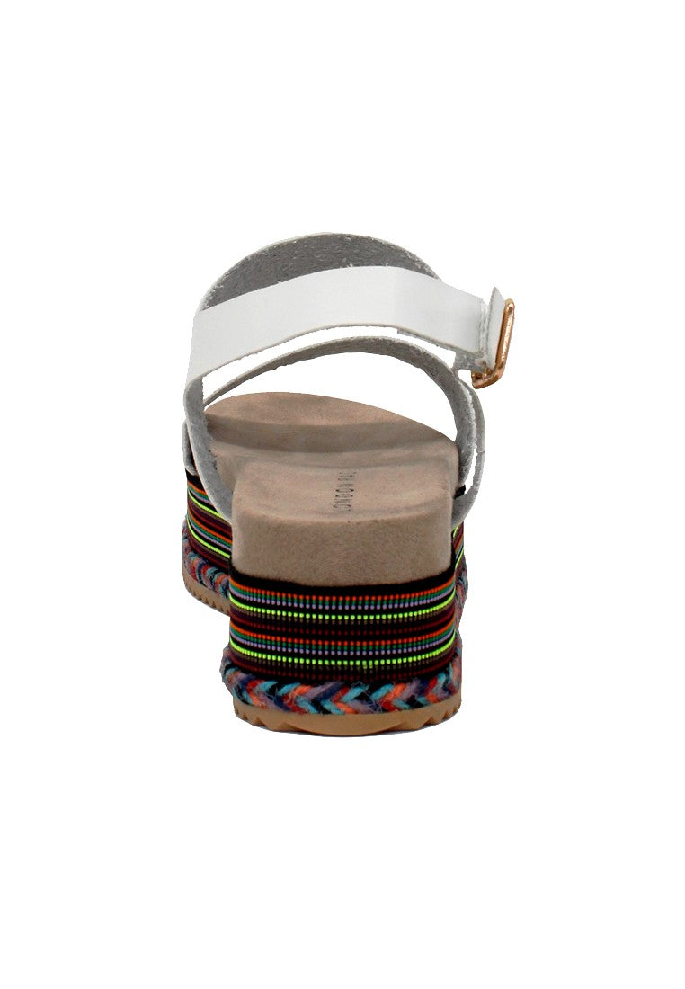 White Ankle Strap Flat Platforms - White