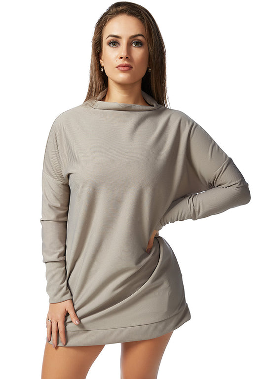 Grey Drop Shoulder Dress - Grey
