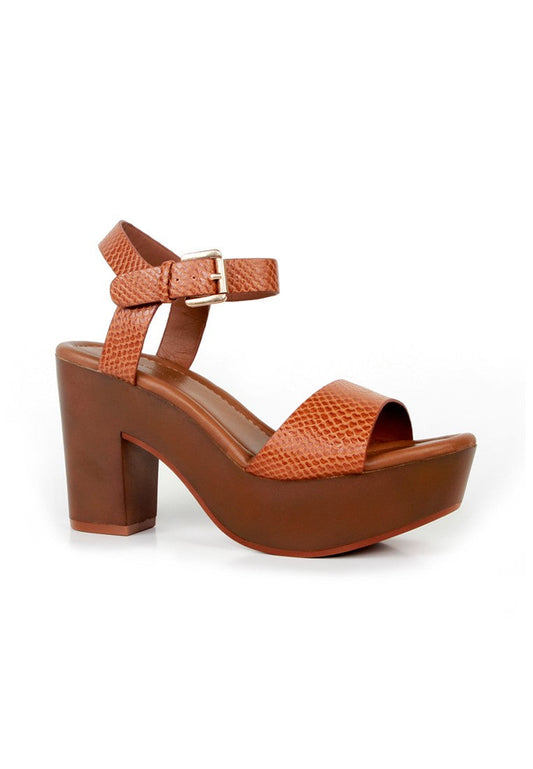 Tan Strap Heels - Tan