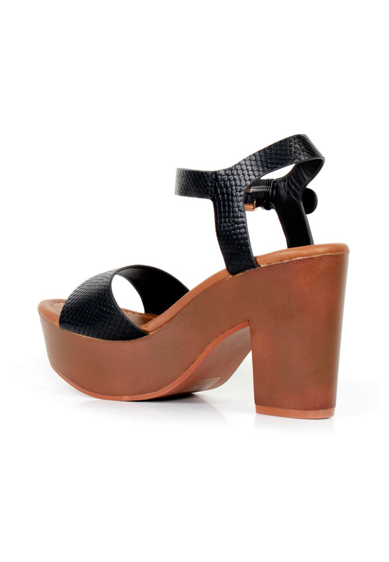 Black Strap Heels - Black